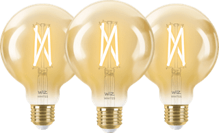 WiZ Smart Filament lamp Globe 3-pack - Warm tot Koelwit Licht - E27