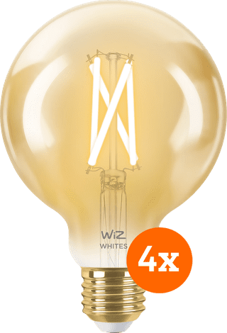 WiZ Smart Filament lamp Globe 4-pack - Warm tot Koelwit Licht - E27