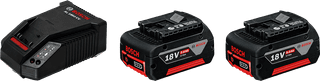 Bosch Professional 18V 5,0 Ah GBA accu (2x) + snellader