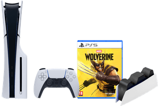 PlayStation 5 Slim Disc Edition + Marvel's Wolverine + Charging Station