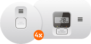 ELRO Blue Line CBFS58R Smoke Detector 4-pack + Carbon Monoxide Detector