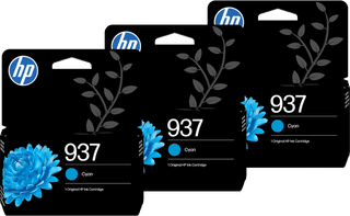 HP 937 Cartridge Cyan (3 units)