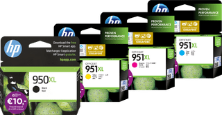 HP 951XL Cartridges Black/Color Combo Pack
