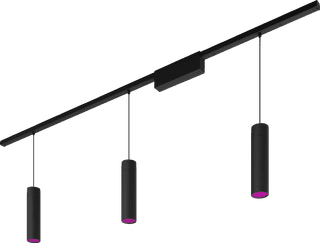 Philips Hue Perifo Rail Lighting Ceiling - 3 Pedant Lamps - White and Color - Black