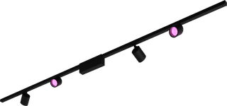 Philips Hue Perifo railverlichting plafond - 4 spots - White and Color - Zwart