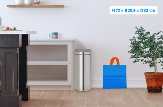 Brabantia Touch Bin 30 Liter Matt Steel Fingerprint Proof