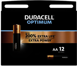Duracell Alkaline Optimum AA batteries 12 units