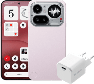 Nothing Phone (4a) Pro 256GB Roze 5G + BlueBuilt Oplader met Usb C Poort 45W Wit