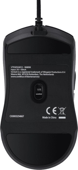 Vortech Essential Bedrade Gaming Muis Zwart