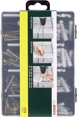 Bosch Set de Chevilles et Vis 173 Pièces