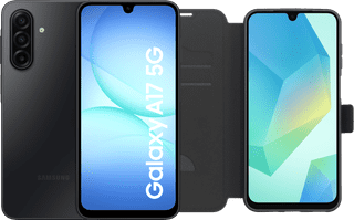 Samsung Galaxy A17 128GB Zwart 5G + BlueBuilt Book Case Zwart