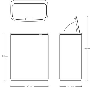 Brabantia Bo Touch Bin 60 Liter Rvs Fingerprint Proof