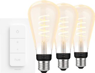 Philips Hue Filament White Ambiance Edison XL 3-pack + Dimmer