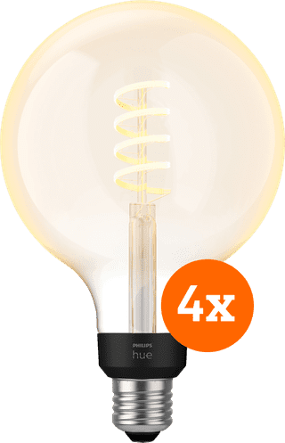 Philips Hue Filament White Ambiance Globe XL 4-pack