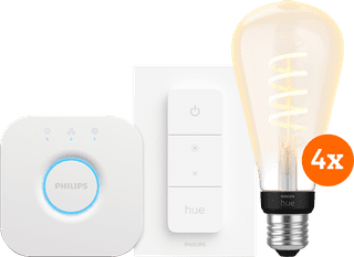 Philips Hue Filament White Ambiance Edison XL 4-pack Starter Pack
