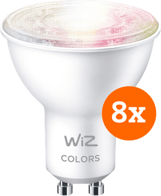 WiZ Smart Spot Light 8-pack - Colored and White Light - GU10