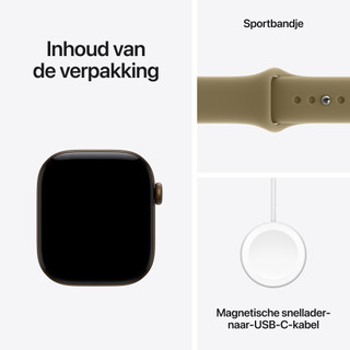 Apple Watch Series 12 42mm Donkerbrons Sportband S/M