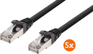 BlueBuilt Network Cable FTP CAT6 5m Black 5-pack
