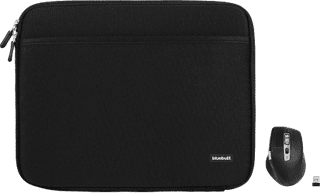 BlueBuilt Laptophoes breedte 33 cm 14 inch M Zwart + Maximus Muis