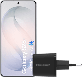 Samsung Galaxy S26 Plus 512GB Wit 5G + BlueBuilt Oplader 45 Watt Zwart