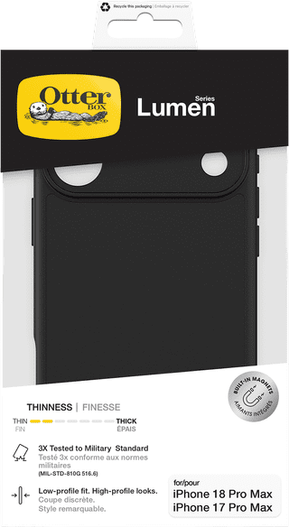 Otterbox Lumen iPhone 18 Pro Max / 17 Pro Max Back Cover Zwart