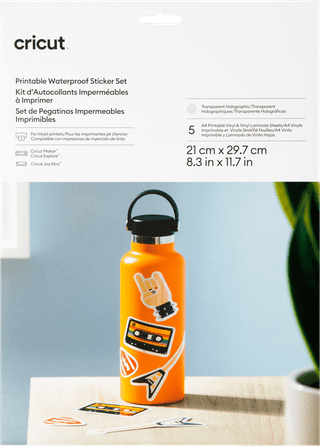 Cricut Water-resistant Sticker Set Holographic Transparent A4 (5 sheets)