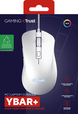 Trust GXT 924W Ybar+ Pro Gaming Mouse White