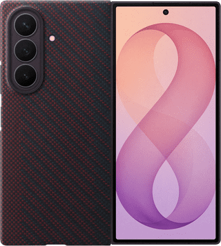Samsung Galaxy Z Fold 8 Ultra Carbon Back Cover met Magneet Rood