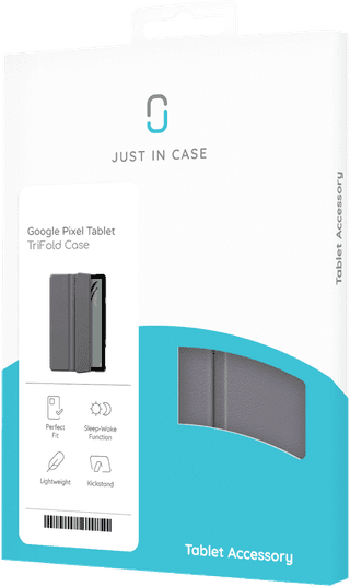 Just in Case Smart Tri-Fold Google Pixel Tablet Book Case Grijs
