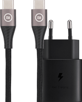 Samsung Super Fast Charging Oplader 25W + BlueBuilt Usb C naar Usb C Kabel 1,5m Nylon