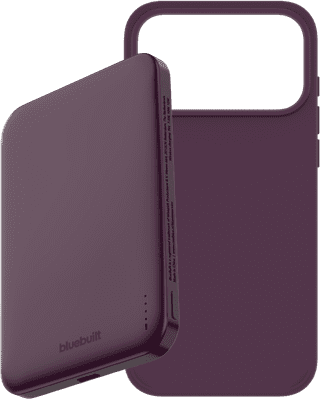 BlueBuilt MagSafe Hoesje iPhone 18/17 Pro Max Paars + Powerbank 5.000 mAh Paars