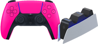 Sony PlayStation 5 DualSense Wireless Controller Nova Pink + BlueBuilt Charging Dock