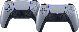 Sony PlayStation 5 DualSense Wireless Controller Sterling Silver Duo Pack