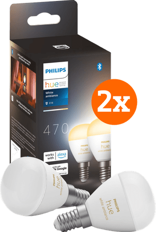 Philips Hue Luster Spherical Light White Ambiance E14 4-pack