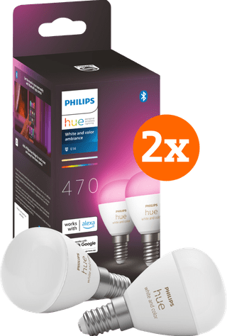 Philips Hue Luster Spherical Light White and Color E14 4-pack