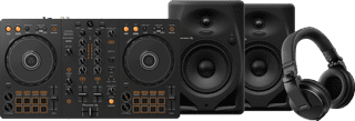 Pioneer DJ DDJ-FLX4 + Pioneer DJ HDJ-X5 Zwart + Pioneer DJ DM-50D Zwart