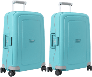 Samsonite S'Cure Spinner 55cm Aqua Blue Duo Suitcase Set