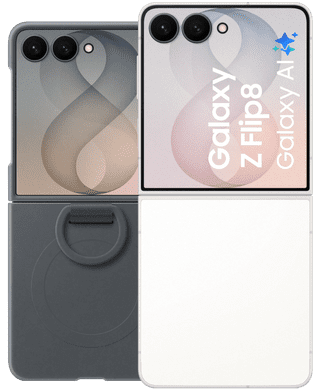 Samsung Galaxy Z Flip 8 256GB Wit 5G + Siliconen Back Cover met Magneet Zwart