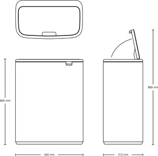 Brabantia Bo Touch Bin 60 Liter Confident Grey