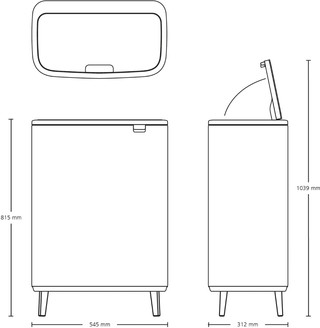 Brabantia Bo Touch Bin Hi Prullenbak 60 liter Soft Beige