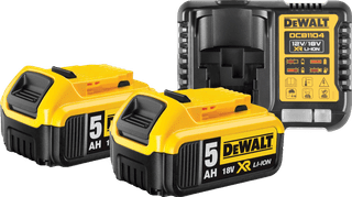 DeWalt DCB184-XJ 18V 5.0Ah Battery (2x) + XR Multivoltage