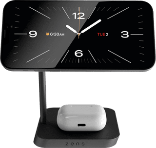 ZENS 2-in-1 MagSafe and Qi2 Wireless Charger 15W with Stand Black