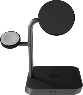 Zens 3-in-1 MagSafe en Qi2 Draadloze Oplader 15W met Standaard en Watch Stand