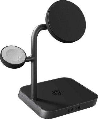Zens 3-in-1 MagSafe en Qi2 Draadloze Oplader 15W met Standaard en Watch Stand