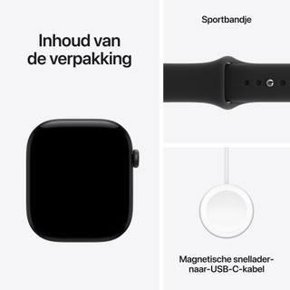 Apple Watch Series 12 46mm Zwart Sportband M/L