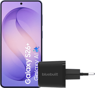 Samsung Galaxy S26 Plus 512GB Donkerblauw 5G + BlueBuilt Oplader 45 Watt Zwart
