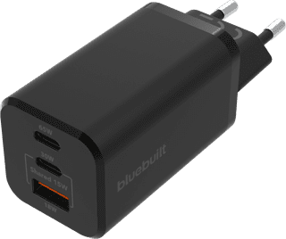 BlueBuilt Chargeur Power Delivery + Quick Charge avec 3 Ports USB 65 W Noir