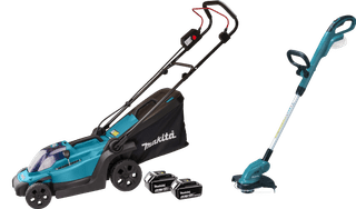 Makita DLM330SM incl. 4,0 Ah Accu + Makita DUR181Z (zonder accu) + Makita BL1850B LXT 18V 5,0 Ah accu