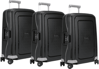 Samsonite S'Cure Spinner 55cm Black Triple Suitcase Set
