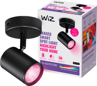WiZ 1 Spot Imageo Noir - Éclairage Coloré et Blanc - GU10